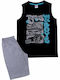 Minerva Kids' Pajamas Summer Black Boy's Vehicles