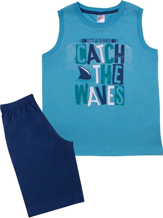 Minerva Kids' Pajamas Summer Turquoise Catch The Waves
