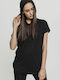 Long Women's Sweatshirt Hooded Black