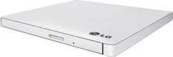 Hitachi-LG Data Storage GP60 Extern Unitate optică Înregistrare/Citire DVD/CD pentru Laptop / Desktop Alb