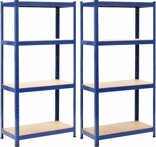 vidaXL Ραφιέρες Dexion Γαλβανιζέ 80x40x160εκ. με 3 Ράφια Συνολικής Αντοχής 960kg 2τμχ