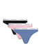 Βαμβακερά Women's String 3Pack Kettle Blue/Sandrose/Black
