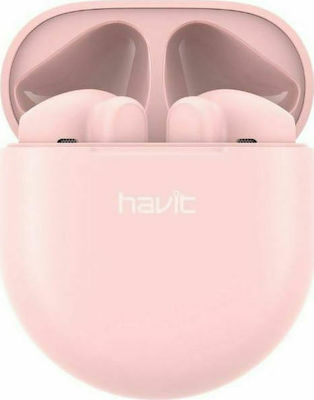 Havit TW916 Earbud Bluetooth Handsfree Headphone Sweat Resistant and Charging Case Pink