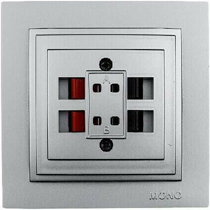 Mono Electric Despina Front Audio & Video Speakers Socket Silver 505-002105142