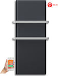 Radialight Icon 2B WiFi Elektrische Handtuchheizkörper mit Glasfront 750W 95x45cm Graue