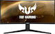 Asus TUF Gaming VG34VQL1B Ultrawide VA HDR Curbat Monitor de jocuri 34" QHD 3440x1440 165Hz cu Timp de Răspuns 1ms GTG