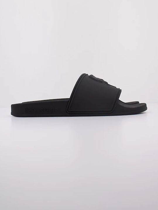 Karl Lagerfeld Ikonic Relief Slides Negre