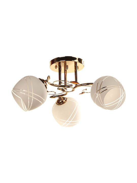 Keskor Classic Glass Ceiling Light with Socket E27 50pcs Gold