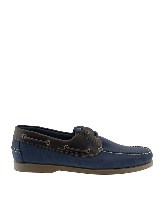 0450 Δερμάτινα Ανδρικά Boat Shoes σε Μπλε Χρώμα