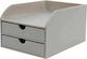 Osco Leather Desktop Drawer 2 Number of Spit 24.8x34x18.5cm Gray