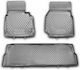 Novline Set of Front and Rear Mats 3pcs Tray Type for Land Rover Defender 2007 Black