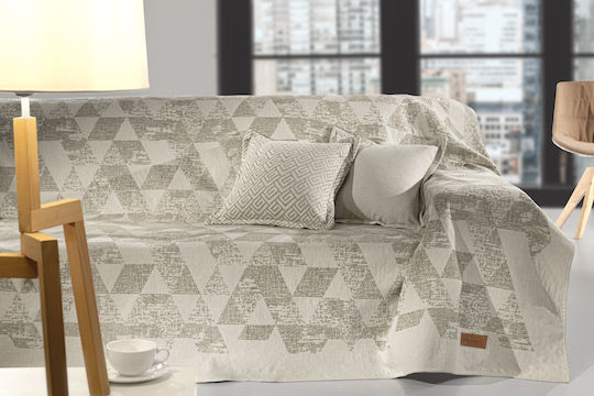 Guy Laroche Patch Armchair Throw Chenille 150x180cm Linen