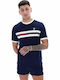 Fila Silver Men's Short Sleeve T-shirt Navy Blue