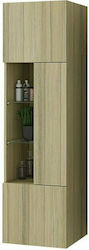 Drop Instinct Badezimmersäule Wandhängeschrank H40xB32xH140cm Natural Oak