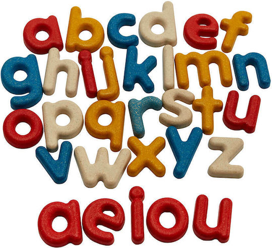 Plan Toys Αλφαβήτα με Πεζά Γράμματα Αγγλικών Εκπαιδευτικό Παιχνίδι Γράμματα & Αριθμοί από Ξύλο για 3+ Ετών