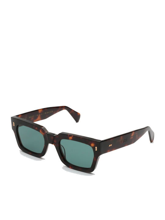 Gast Gotha Sunglasses with Brown Tartaruga Plastic Frame and Green Lens GT02