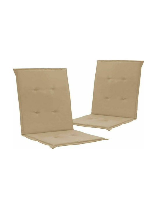 vidaXL Garden Chair Cushion with Back Beige 2pcs 100x50cm.