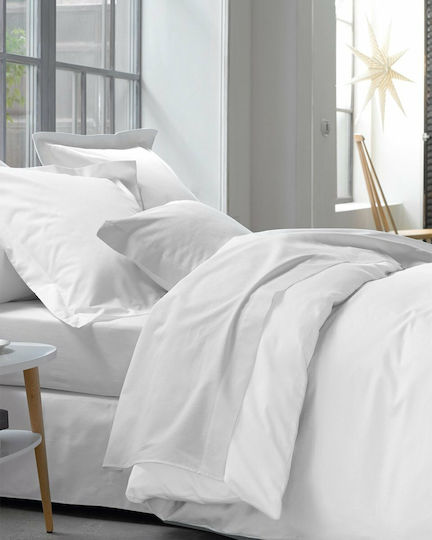 Mc Decor Hotelbettlaken Weiß Halbdoppel 180x270cm Baumwolle und Polyester 1Stück