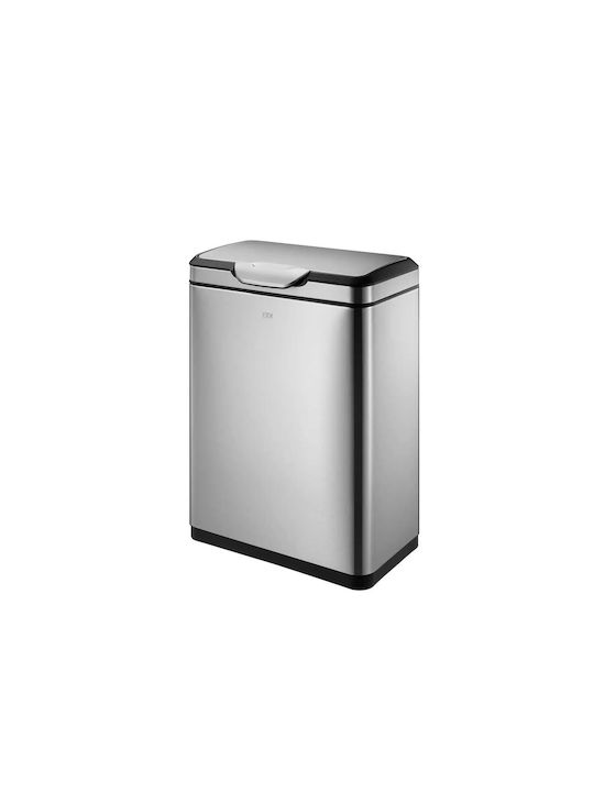 Eko Coș De Gunoi Pentru Reciclare Din Oțel Inoxidabil Împingeți Argintiu Mat 40lt