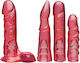 Doc Johnson Vac-U-Lock Crystal Jellies Set Harness με Διπλό Dildo σε Ροζ Χρώμα