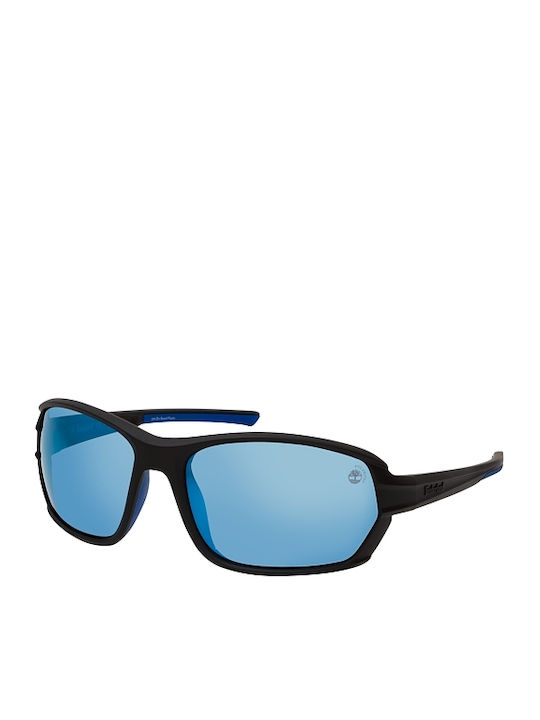 Timberland Men's Sunglasses with Black Plastic Frame and Blue Lens TB9245 02D