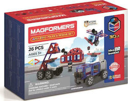 Magformers Joc de construcție magnetic Amazing Police Rescue Set pentru copii de 3++ ani