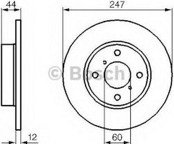 Bosch Bremsscheiben 2Stück für Opel Agila Suzuki Wagon R+