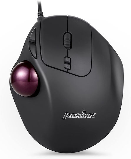 Perixx Perimice-517 Ergonomic Trackball Ενσύρματο Ποντίκι Μαύρο
