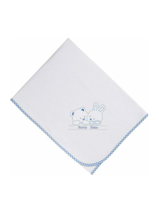 Bunny Bebe Αρκουδάκι-Λαγουδάκι Pique Swaddle Wrap in Light Blue Color