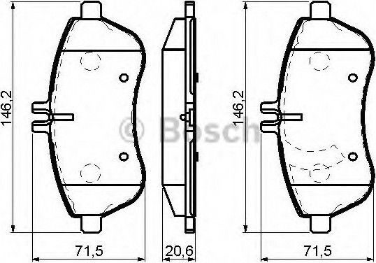 Bosch Σετ Τακάκια Εμπρός 4τμχ για Mercedes-Benz C Class / E Class / SLK