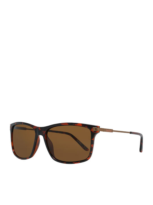 Timberland Men's Sunglasses with Brown Tartaruga Frame and Brown Lens TB7177 52E