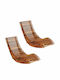 Deckchairs Wooden Coffee 2pcs 149x60x86cm