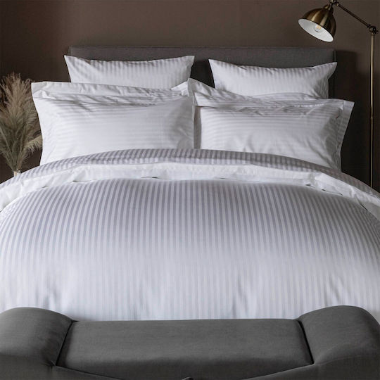 Astron Italy Hotel Duvet Cover Polycotton Striped 200TC 220x240cm