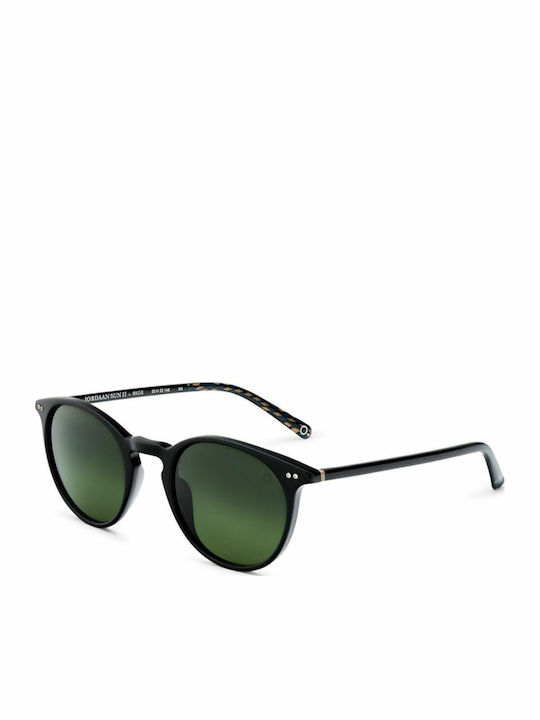 Etnia Barcelona Jordaan II Unisex Sunglasses with Black Plastic Frame and Green Gradient Lens