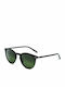 Etnia Barcelona Jordaan II Unisex Sunglasses with Black Plastic Frame and Green Gradient Lens