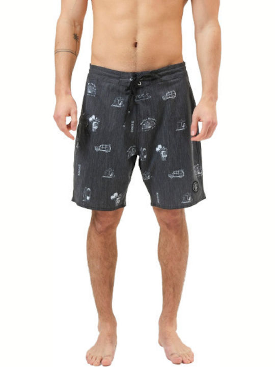 Men's Swimwear Bermuda Black With Patterns