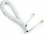 Cablexpert Spiral Telephone Cable RJ11 6P4C 2m White (GM-TEL-SPIRAL-WHITE)