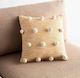 Gofis Home Decorative Pillow Case Poms 100% Cotton Mustard 555/10 43x43cm