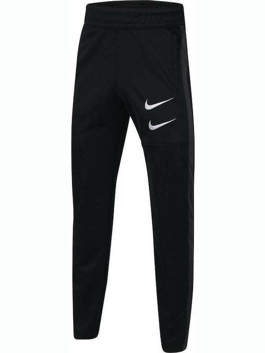Nike Παιδικό Παντελόνι Φόρμας Μαύρο Swoosh