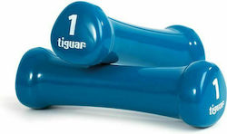 Tiguar Vinyl Set of Round Dumbells 2 x 1kg