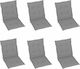 vidaXL Garden Chair Cushion with Back Gray 6pcs 100x50cm.