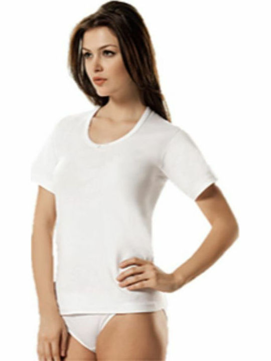 Namaldi Women's Short Sleeve Cotton T-Shirt White