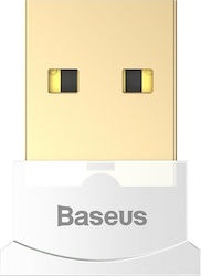 Baseus USB Bluetooth 4.0 Adaptor cu Raza de Acțiune 10m Alb (CCALL-BT02)