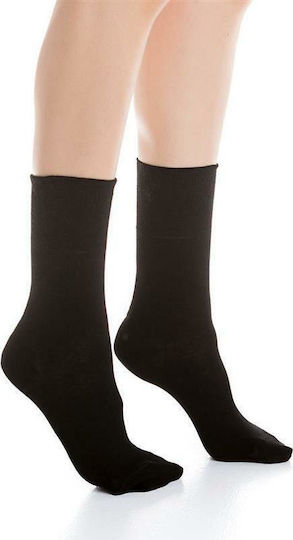Inizio Women's Sock Medical Without Elastic Double Socks Calf High Black