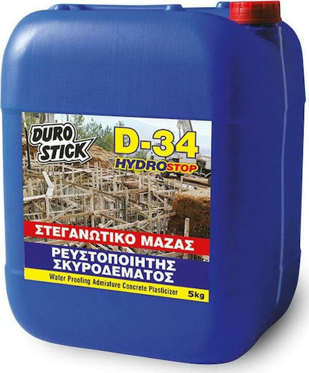 Durostick D-34 Hydrostop Mortar Improver Waterproofing Mortar & Concrete Fluidizer 5kg ΝΤ3405