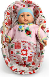 Avra Toys Baby-Puppen-Set mit Baby in Korb 41 cm