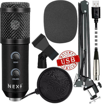 Next Condenser (Large Diaphragm) Microphone USB Kit Reverb Volume Shock Mounted/Clip On Mounting Voice