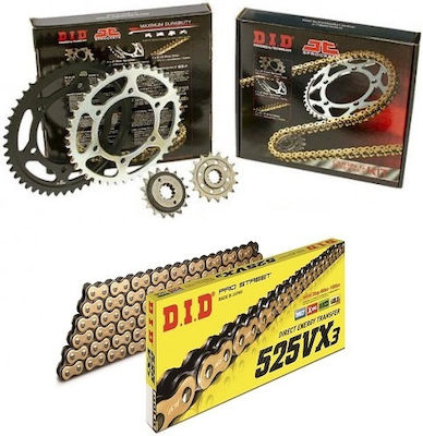 DID Chain & Sprocket Kit Golden (16-43-525VX/GB) for Honda CB 600F Hornet 2007-2013