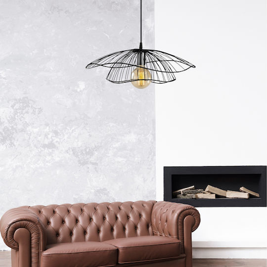 HomeMarkt Pendant Light Black with Socket E27 50x111cm