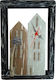 Kapadakis Wood Art Σπίτια Με Δέντρο Ρολόι Τοίχου Ξύλινο Μαύρο 21x30cm